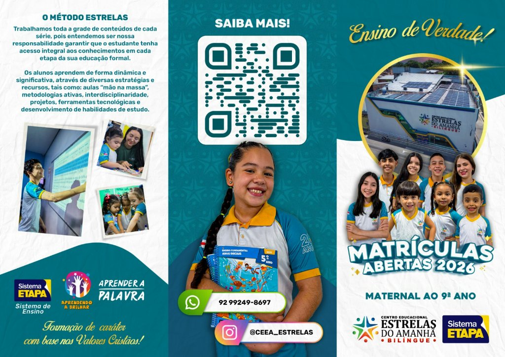 Material escolar e informações do Centro Educacional Estrelas do Amanhã